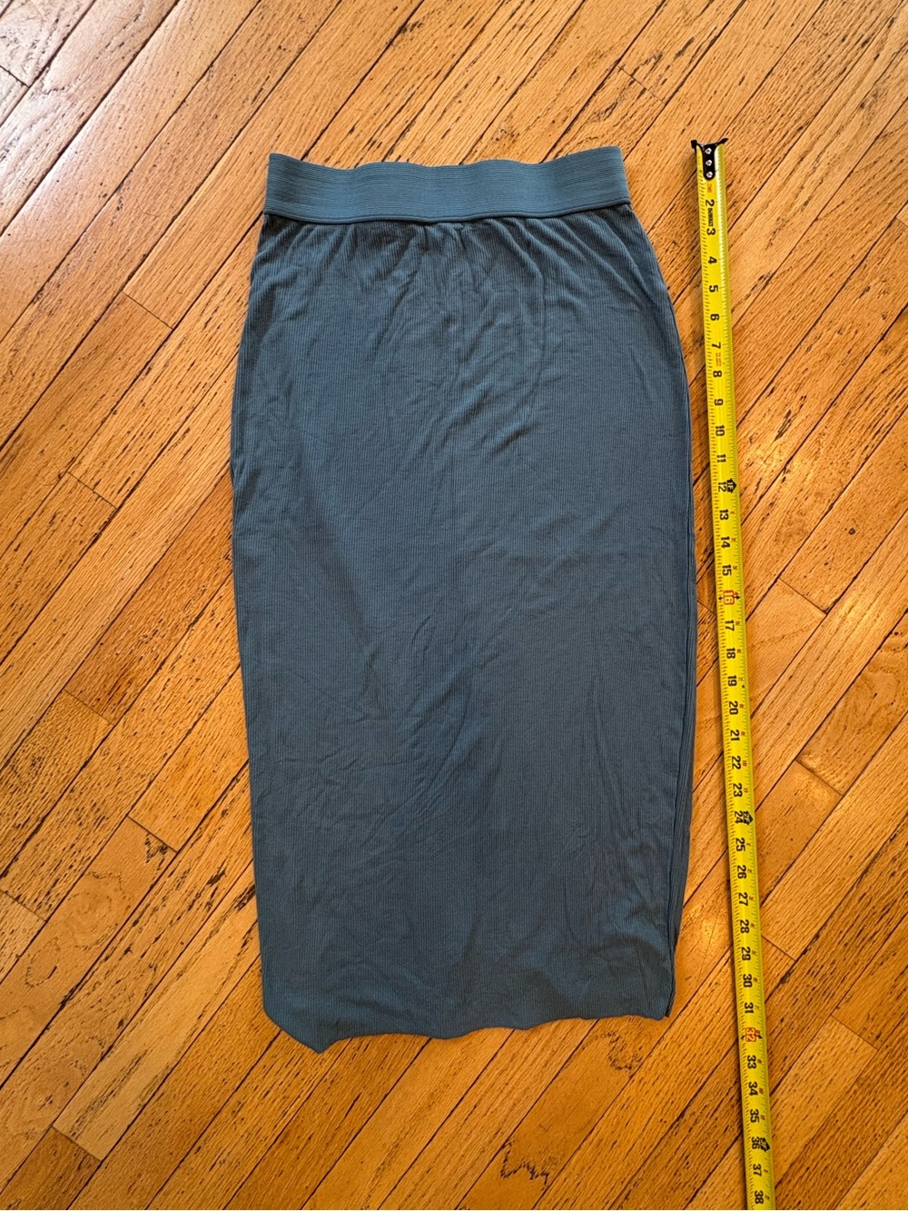 Sweet Romeo Mid-Length Ribbed Blue Women's Skirt - Picture 8 of 8